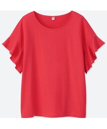 UNIQLO | フリルスリーブT（半袖）500円(Tシャツ/カットソー)
