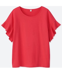 UNIQLO | フリルスリーブT（半袖）(Tシャツ/カットソー)