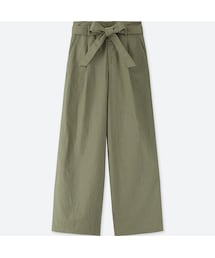 UNIQLO | ベルテッドリネンコットンワイドパンツ（丈長め73cm）(その他パンツ)