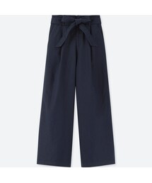 UNIQLO | ベルテッドリネンコットンワイドパンツ(丈長め73cm)(その他パンツ)