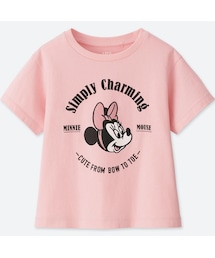 UNIQLO | GIRLS ミニーマウス ベストフレンズ フォーエバー グラフィックT(半袖)+EC(Tシャツ/カットソー)