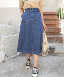 DHOLIC | Aラインデニムロングスカート(デニムスカート)