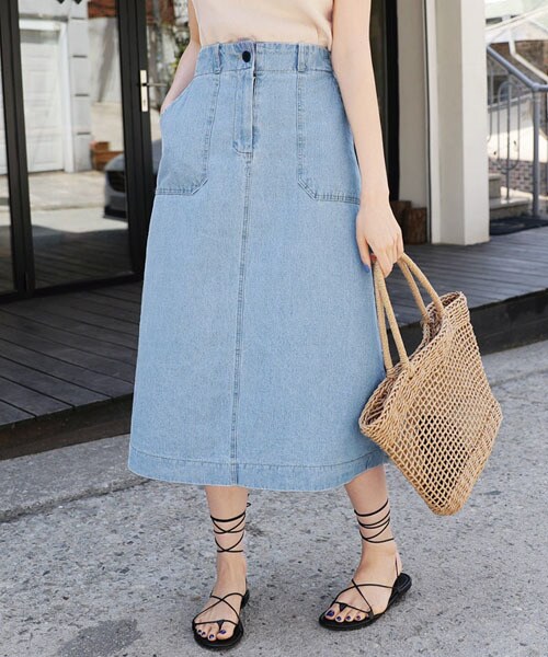 DHOLIC（ディーホリック）の「Aラインデニムロングスカート（デニムスカート・レディース・ブルー/その他・FREE）」の2枚目の写真