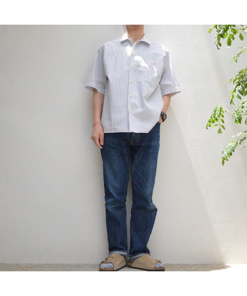 DANTON（ダントン）の「【メンズ】DANTON(ダントン）コットンストライプ 半袖ワイドシャツ　 [JD-3609TSS-MNS]（シャツ/ブラウス・メンズ・その他）」の2枚目の写真