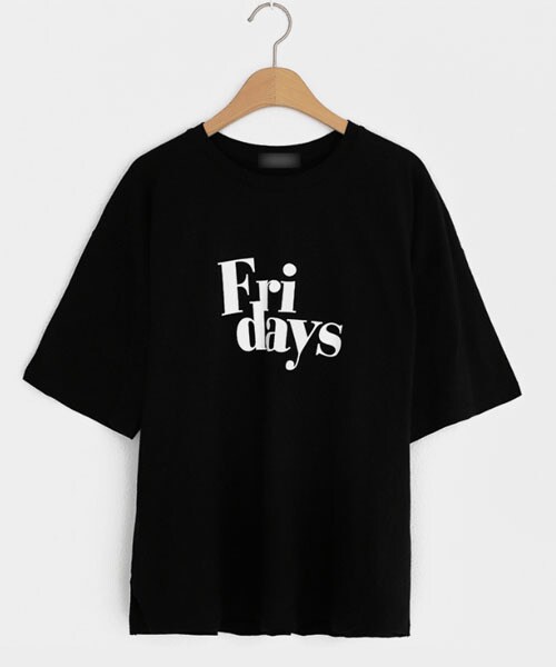 DHOLIC（ディーホリック）の「Fri daysハーフスリーブTシャツ（Tシャツ/カットソー・レディース・ホワイト/イエロー/ブラック/グリーン・FREE）」の2枚目の写真