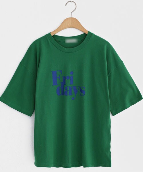 DHOLIC（ディーホリック）の「Fri daysハーフスリーブTシャツ（Tシャツ/カットソー・レディース・ホワイト/イエロー/ブラック/グリーン・FREE）」の3枚目の写真