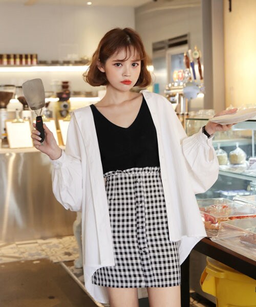 DHOLIC（ディーホリック）の「バルーンスリーブオーバーシャツ（シャツ/ブラウス・レディース・イエロー/パープル/ホワイト・FREE）」の2枚目の写真