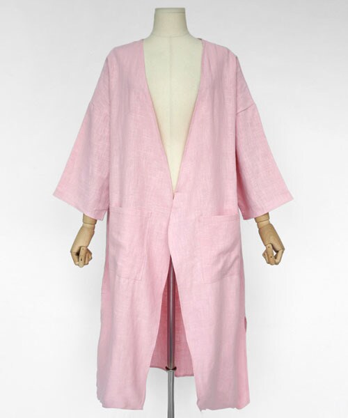 DHOLIC（ディーホリック）の「リネン混ツインポケットオープンジャケット（その他アウター・レディース・パープル/ベージュ/ホワイト/ピンク/グリーン/ブルー/ブラック・FREE）」の7枚目の写真