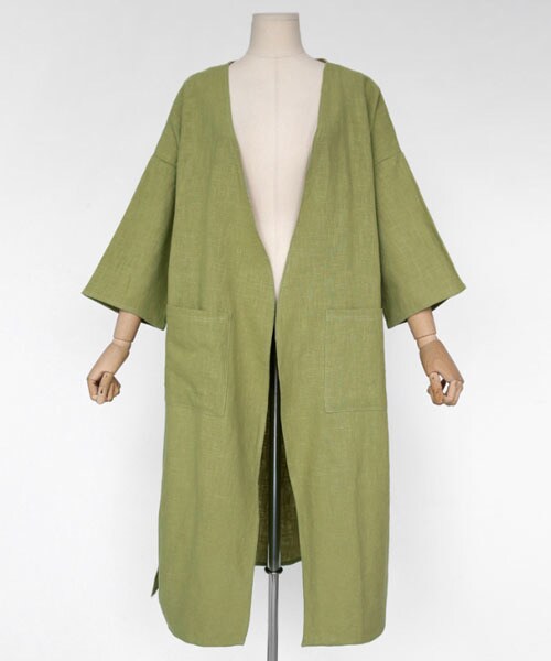 DHOLIC（ディーホリック）の「リネン混ツインポケットオープンジャケット（その他アウター・レディース・パープル/ベージュ/ホワイト/ピンク/グリーン/ブルー/ブラック・FREE）」の5枚目の写真