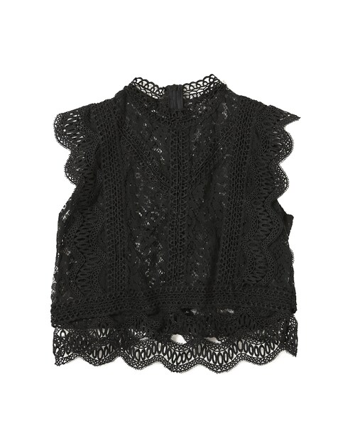 frunco（フランコ）の「ヴィンテージレースノースリーブブラウス（シャツ/ブラウス・レディース・グリーン/オレンジ/ホワイト/ブラック・F）」の3枚目の写真