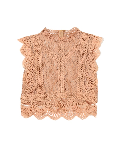 frunco（フランコ）の「ヴィンテージレースノースリーブブラウス（シャツ/ブラウス・レディース・グリーン/オレンジ/ホワイト/ブラック・F）」の6枚目の写真