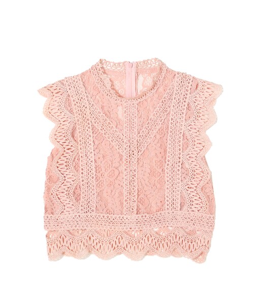 frunco（フランコ）の「ヴィンテージレースノースリーブブラウス（シャツ/ブラウス・レディース・グリーン/オレンジ/ホワイト/ブラック・F）」の7枚目の写真