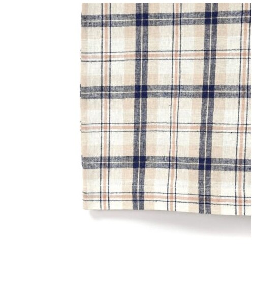 w closet(ダブルクローゼット)の「リネン混チェック柄肩ヒモ付きパンツ(パンツ・レディース・アイボリー/Dベージュ・FREE)」の9枚目の写真