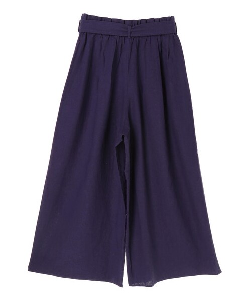 AMERICAN HOLIC（アメリカンホリック）の「・麻混ウエストリボンワイドパンツ（パンツ・ブラック/ベージュ/キャメル/カーキ/ブルー・F）」の3枚目の写真