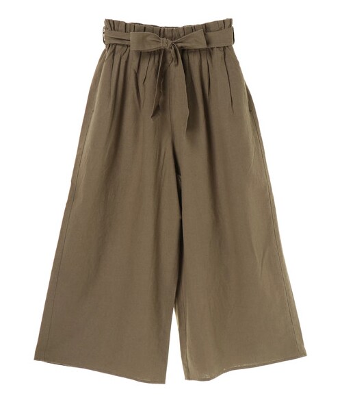 AMERICAN HOLIC（アメリカンホリック）の「・麻混ウエストリボンワイドパンツ（パンツ・ブラック/ベージュ/キャメル/カーキ/ブルー・F）」の11枚目の写真