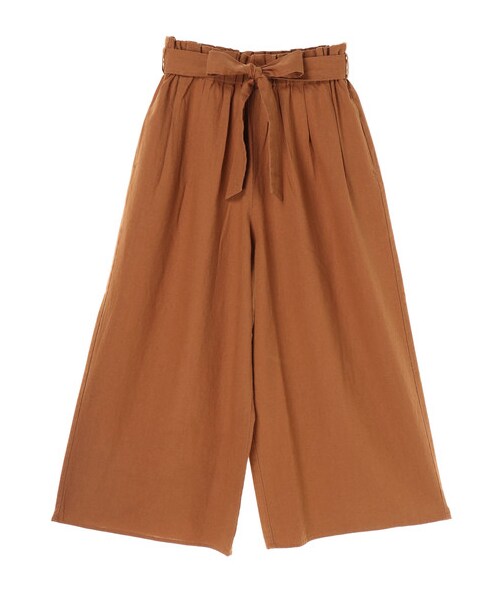 AMERICAN HOLIC（アメリカンホリック）の「・麻混ウエストリボンワイドパンツ（パンツ・ブラック/ベージュ/キャメル/カーキ/ブルー・F）」の10枚目の写真