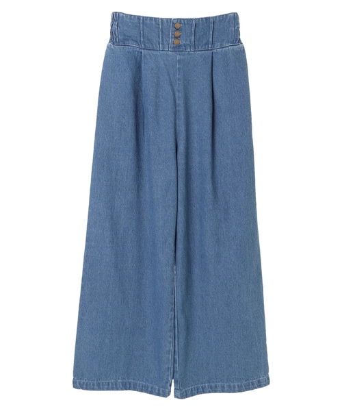 earth music&ecology（アースミュージックアンドエコロジー）の「・ウエストボタンデニムパンツ（パンツ・ライトインディゴ/ダークインディゴ・F）」の7枚目の写真