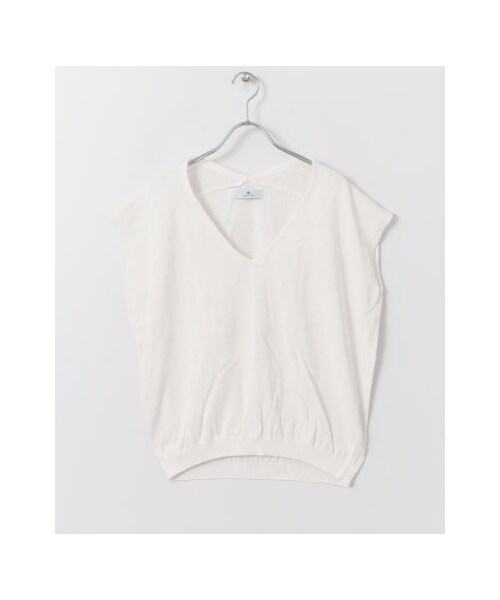 URBAN RESEARCH Sonny Label（アーバンリサーチサニーレーベル）の「ハイツイストコットンフレンチスリーブニット（トップス・レディース・オフ/レッド/ブラウン/ネイビー・FREE）」の19枚目の写真