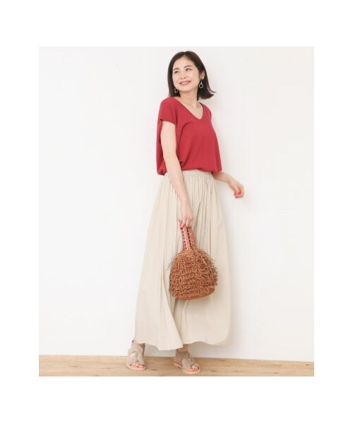 URBAN RESEARCH Sonny Label（アーバンリサーチサニーレーベル）の「ハイツイストコットンフレンチスリーブニット（トップス・レディース・オフ/レッド/ブラウン/ネイビー・FREE）」の10枚目の写真