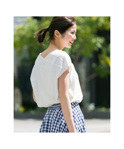 URBAN RESEARCH Sonny Label（アーバンリサーチサニーレーベル）の「ハイツイストコットンフレンチスリーブニット（トップス・レディース・オフ/レッド/ブラウン/ネイビー・FREE）」の5枚目の写真