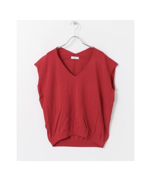 URBAN RESEARCH Sonny Label（アーバンリサーチサニーレーベル）の「ハイツイストコットンフレンチスリーブニット（トップス・レディース・オフ/レッド/ブラウン/ネイビー・FREE）」の3枚目の写真