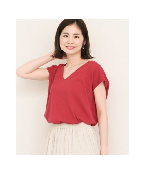 URBAN RESEARCH Sonny Label（アーバンリサーチサニーレーベル）の「ハイツイストコットンフレンチスリーブニット（トップス・レディース・オフ/レッド/ブラウン/ネイビー・FREE）」の8枚目の写真