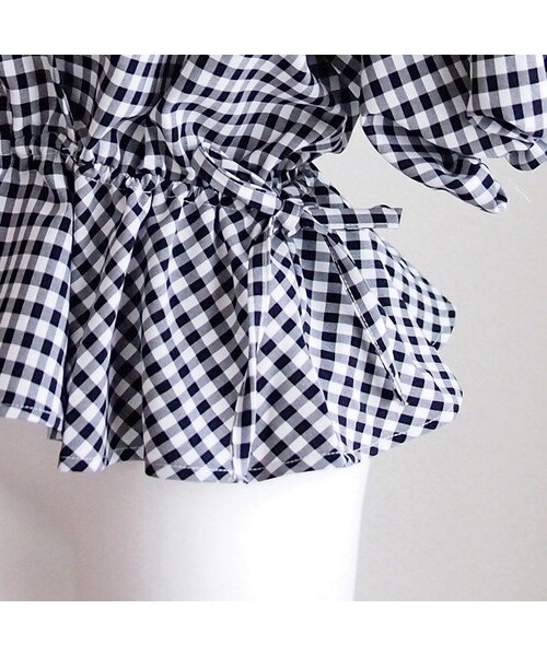 no brand（ノーブランド）の「ギンガムチェックぺプラムBL（シャツ/ブラウス・レディース・その他）」の7枚目の写真
