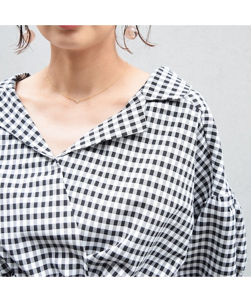 no brand（ノーブランド）の「ギンガムチェックぺプラムBL（シャツ/ブラウス・レディース・その他）」の11枚目の写真