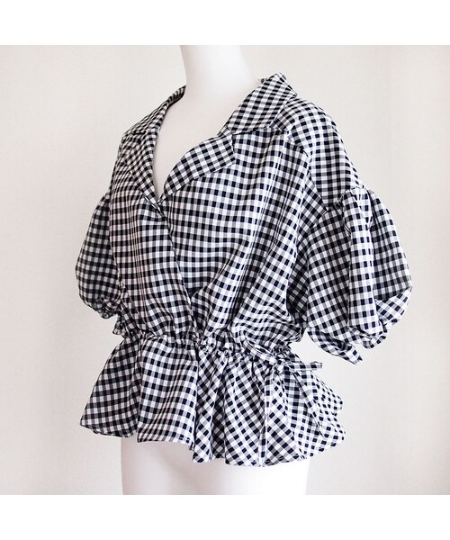 no brand（ノーブランド）の「ギンガムチェックぺプラムBL（シャツ/ブラウス・レディース・その他）」の6枚目の写真