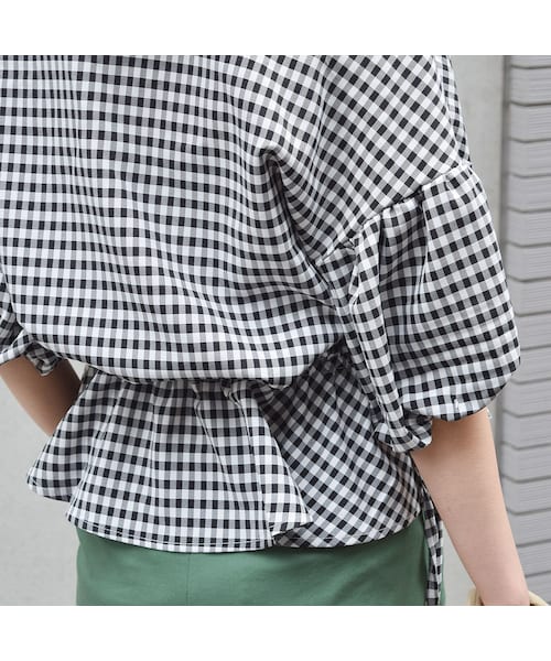 no brand（ノーブランド）の「ギンガムチェックぺプラムBL（シャツ/ブラウス・レディース・その他）」の12枚目の写真