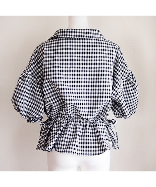 no brand（ノーブランド）の「ギンガムチェックぺプラムBL（シャツ/ブラウス・レディース・その他）」の9枚目の写真
