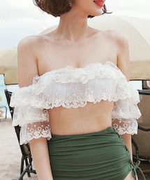 DHOLIC | レースオフショルダ―ビキニトップ(水着)