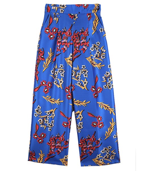 DINT（ディント）の「テールカラープリンティングパンツ（その他パンツ・レディース・블랙/블루・one(44~66size)）」の3枚目の写真