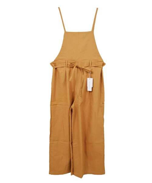 STYLEBLOCK（スタイルブロック）の「綿プリペラサロペットワイドパンツ（サロペット/オーバーオール・レディース・ライトベージュ/キャメル/カーキ/ブラック・M）」の4枚目の写真