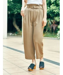 earth music&ecology | ・ウエストベルト付きペグトップパンツ(パンツ)