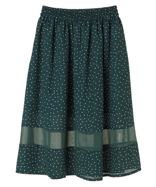 earth music&ecology（アースミュージックアンドエコロジー）の「・裾切替えドットスカート（スカート・ブラック/ネイビー/ダークグリーン・F）」の4枚目の写真