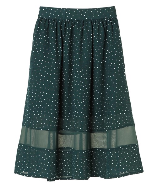 earth music&ecology（アースミュージックアンドエコロジー）の「・裾切替えドットスカート（スカート・ブラック/ネイビー/ダークグリーン・F）」の10枚目の写真