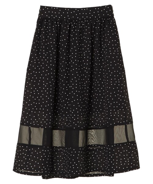 earth music&ecology（アースミュージックアンドエコロジー）の「・裾切替えドットスカート（スカート・ブラック/ネイビー/ダークグリーン・F）」の8枚目の写真