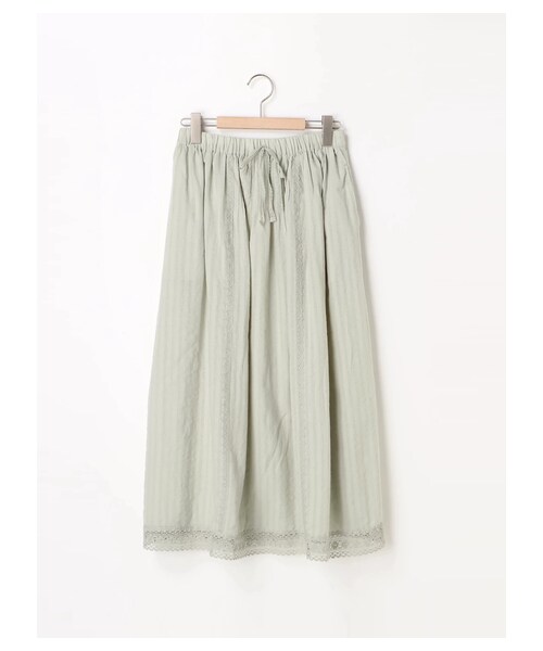 Samansa Mos2(サマンサ モスモス)の「レースピンタックスカート(スカート・オフホワイト/チャコールグレー/ミント・F)」の12枚目の写真