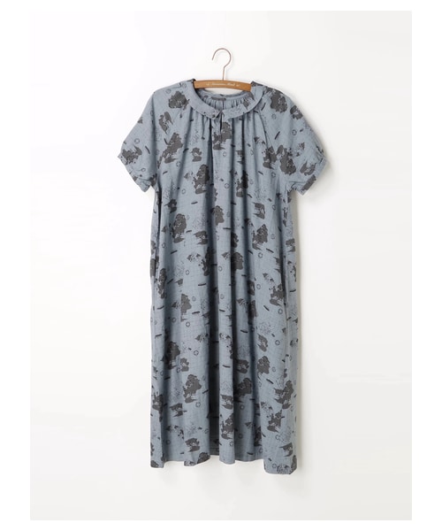 Samansa Mos2(サマンサ モスモス)の「麻レーヨンマリン柄ワンピース(ワンピース/ドレス)」 WEAR Samansa Mos2(サマンサ モスモス)の「麻レーヨンマリン柄ワンピース(ワンピース/ドレス)」 WEAR