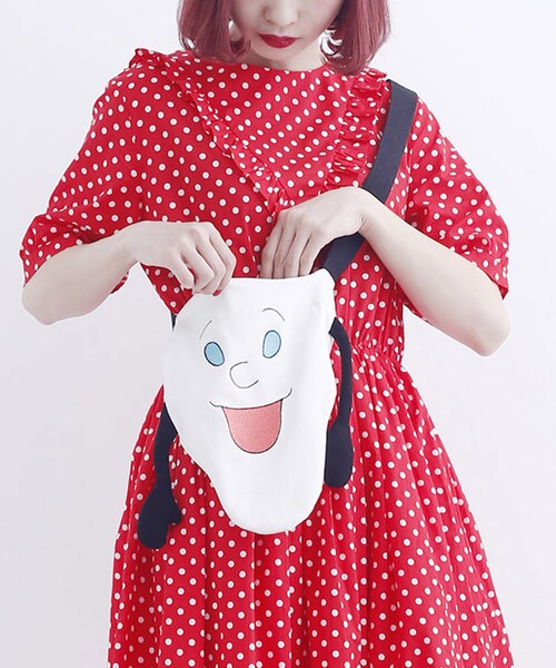 MERLOT(メルロー)の「◆ちょこびさんコラボ◆おばけのメルビスターちゃんバッグ2706(ショルダーバッグ・レディース・ホワイト・FREE)」の1枚目の写真