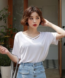 DHOLIC | XストラップTシャツ(Tシャツ/カットソー)