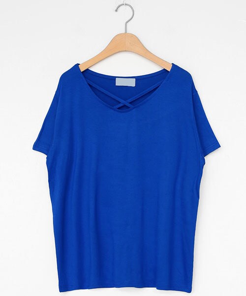 DHOLIC(ディーホリック)の「XストラップTシャツ(Tシャツ/カットソー・レディース・ホワイト/ブラック/レッド/ブルー・FREE)」の3枚目の写真