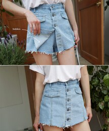 DHOLIC | キュロットデニムショートパンツ(デニムパンツ)