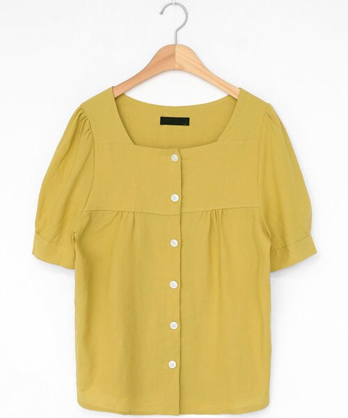 DHOLIC（ディーホリック）の「スクエアネックボタンブラウス（シャツ/ブラウス・レディース・ホワイト/イエロー/レッド/ブルー/パープル・FREE）」の4枚目の写真