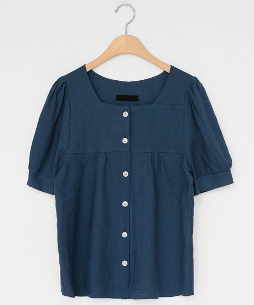 DHOLIC（ディーホリック）の「スクエアネックボタンブラウス（シャツ/ブラウス・レディース・ホワイト/イエロー/レッド/ブルー/パープル・FREE）」の2枚目の写真