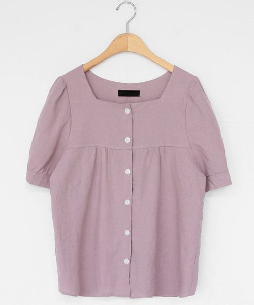 DHOLIC（ディーホリック）の「スクエアネックボタンブラウス（シャツ/ブラウス・レディース・ホワイト/イエロー/レッド/ブルー/パープル・FREE）」の3枚目の写真