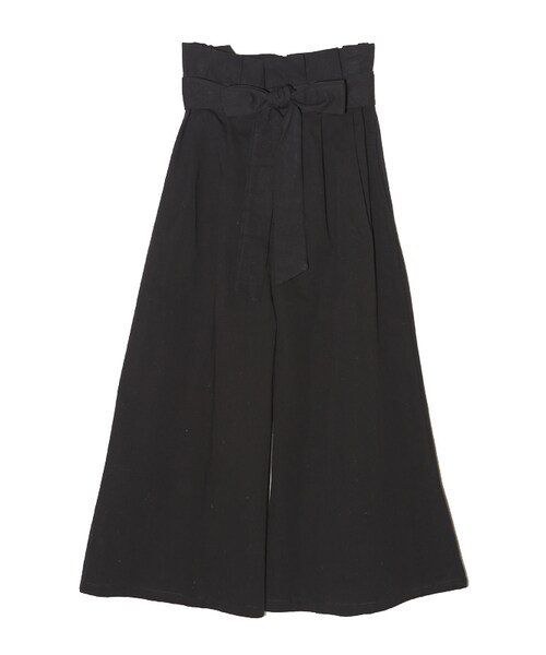 frunco（フランコ）の「ハイウエストリボン付ワイドパンツ（その他パンツ・レディース・ベージュ/グリーン/ブラック・F）」の2枚目の写真