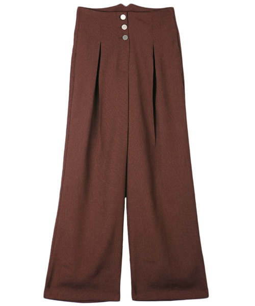 DINT（ディント）の「メロああリネンスリーボタンパンツ（スラックス・レディース・베이지/브라운/블랙・S/M）」の3枚目の写真