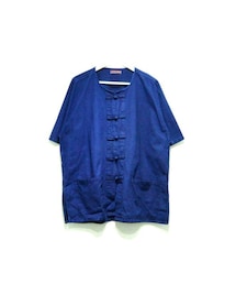 no brand | Used - Navy　半袖チャイナシャツ(シャツ/ブラウス)